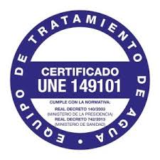 Certificado UNE 149101 - Equipos de tratamiento de agua